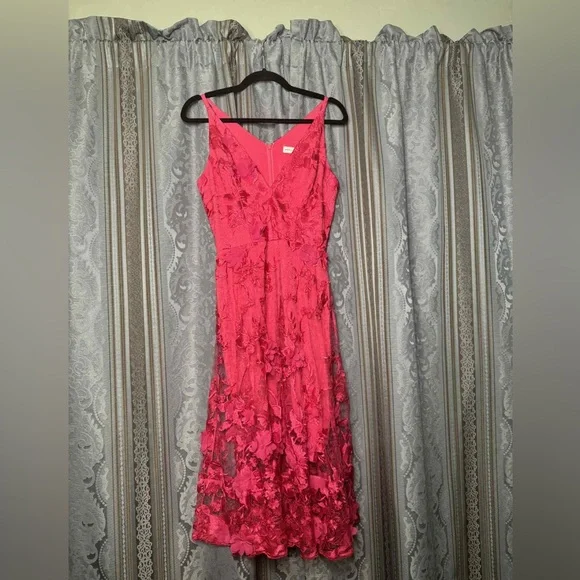 Dress the Population Audrey Dress Begonia Floral Accent 3D - Picture 4 of 8